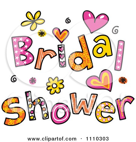 Clipart Colorful Sketched Bridal Shower Text 1 - Royalty Free Vector Illustration by Prawny