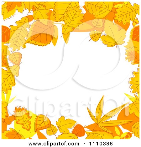 Clipart Orange Autumn Leaf Border Around Copyspace - Royalty Free Vector Illustration by Vector Tradition SM