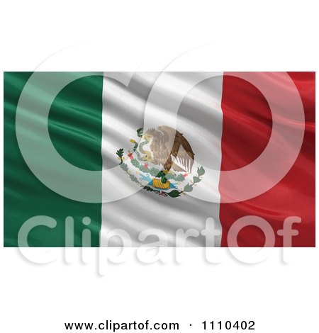 Clipart 3d Waving Flag Of Mexico Rippling And Waving - Royalty Free CGI Illustration by stockillustrations