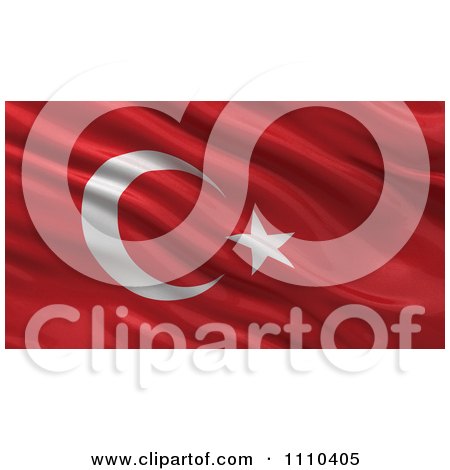 Clipart 3d Waving Flag Of Turkey Rippling And Waving - Royalty Free CGI Illustration by stockillustrations