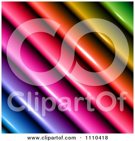 Clipart 3d Diagonal Rainbow Lines - Royalty Free Vector Illustration by KJ Pargeter