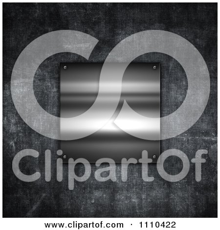 Clipart 3d Silver Metal Plaque On Textured Metal - Royalty Free CGI Illustration by KJ Pargeter