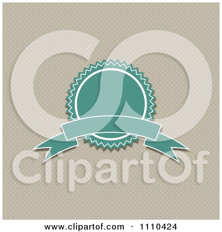 Clipart Retro Turquoise Quality Assurance Badge Over Polka Dots - Royalty Free Vector Illustration by KJ Pargeter