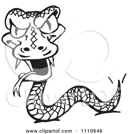 Clipart Black And White Snake - Royalty Free Vector Illustration by Dennis Holmes Designs