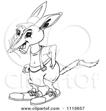 Clipart Black And White Aussie Bilby - Royalty Free Illustration by Dennis Holmes Designs