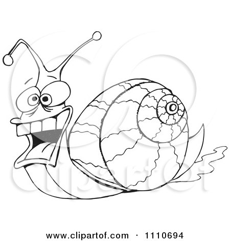 Clipart Black And White Snail - Royalty Free Vector Illustration by Dennis Holmes Designs