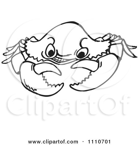 Clipart Black And White Crab - Royalty Free Vector Illustration by Dennis Holmes Designs