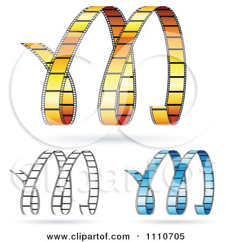 Clipart Movie Film Strips Forming An M - Royalty Free Vector Illustration by cidepix