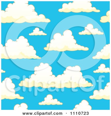 Clipart Seamless Puffy Cloud Pattern 2 - Royalty Free Vector Illustration by visekart