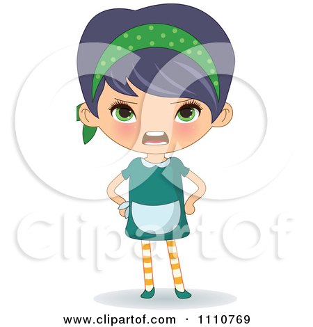 Clipart Angry Waitress Yelling - Royalty Free Vector Illustration by Melisende Vector