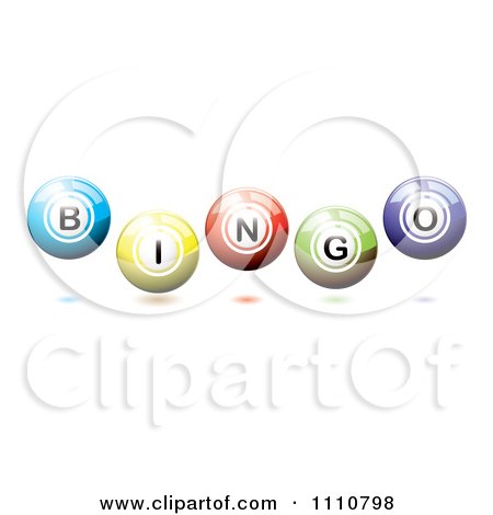 Clipart 3d Shiny Bingo Balls Bouncing - Royalty Free Vector Illustration by michaeltravers
