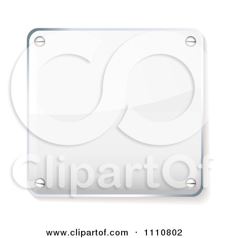 Clipart 3d Glass Name Plate Plaque - Royalty Free Vector Illustration by michaeltravers