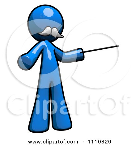 Clipart Tutorials Blue Guy Pointing - Royalty Free CGI Illustration by Leo Blanchette