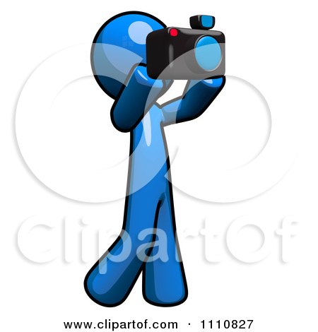 Clipart Blue Guy Taking Pictures - Royalty Free CGI Illustration by Leo Blanchette