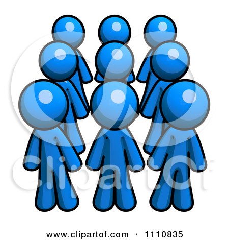 Clipart Group Of Blue Guys - Royalty Free CGI Illustration by Leo Blanchette