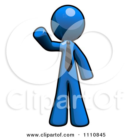 Clipart About Us Blue Guy Pointing - Royalty Free CGI Illustration by Leo Blanchette