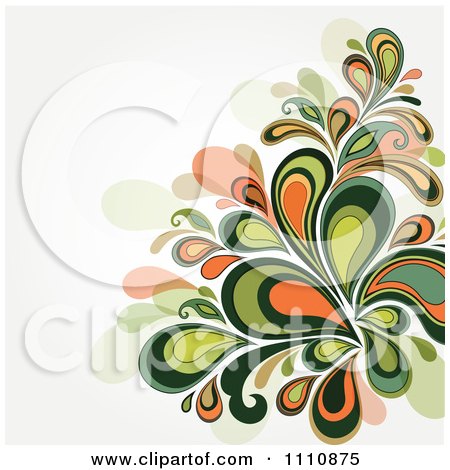 Clipart Green Floral Background With Copyspace 4 - Royalty Free Vector Illustration by OnFocusMedia