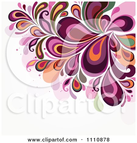 Clipart Purple Floral Background With Copyspace - Royalty Free Vector Illustration by OnFocusMedia