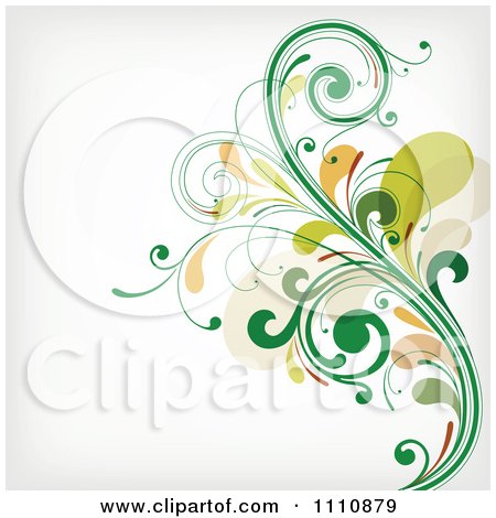 Clipart Green Floral Background With Copyspace 1 - Royalty Free Vector Illustration by OnFocusMedia