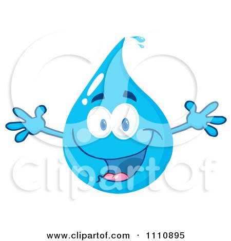 Clipart Excited Water Drop - Royalty Free Vector Illustration by Hit Toon