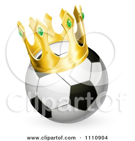 Clipart 3d Soccer Ball With A King Crown - Royalty Free Vector Illustration by AtStockIllustration