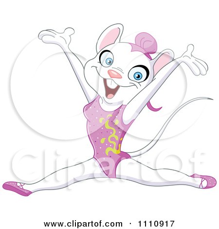 Clipart Athletic Gymnast Mouse Leaping - Royalty Free Vector Illustration by yayayoyo