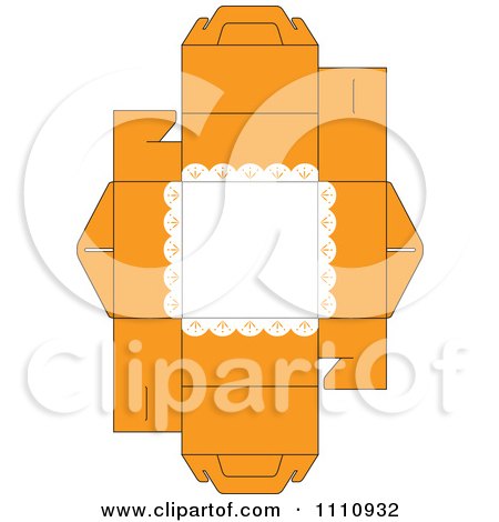 Clipart Orange Cake Box Cutout - Royalty Free Vector Illustration by Cherie Reve