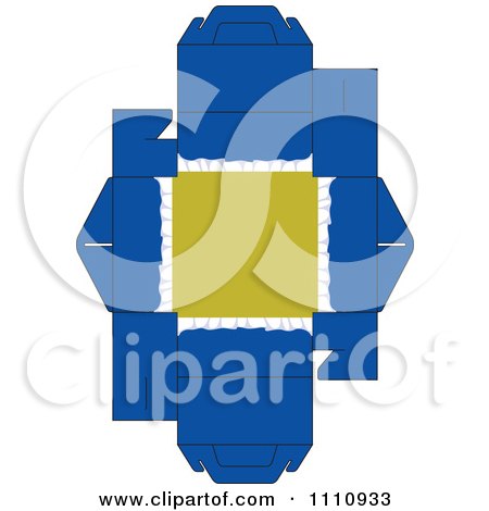 Clipart Blue Cake Box Cutout - Royalty Free Vector Illustration by Cherie Reve