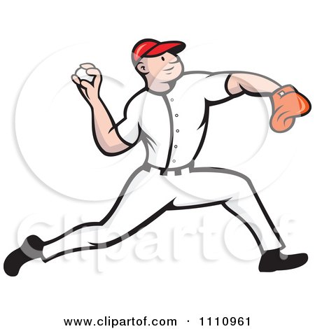 Clipart Baseball Player Pitcher Throwing - Royalty Free Vector Illustration by patrimonio
