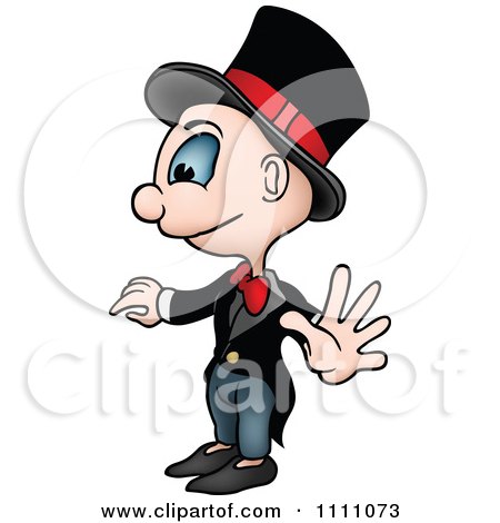 Clipart Gentleman Halting And Facing Left - Royalty Free Vector Illustration by dero