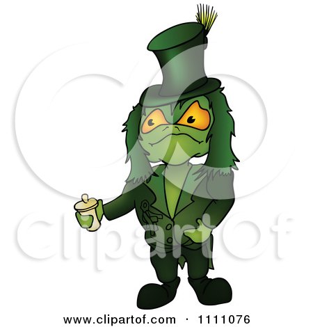 Clipart Green Water Sprite Holding A Container - Royalty Free Vector Illustration by dero