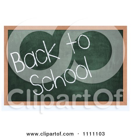 Clipart 3d Chalk Board With Back To School Text - Royalty Free CGI Illustration by KJ Pargeter