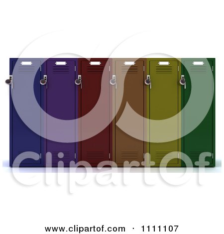 Clipart 3d Colorful School Lockers With Padlocks - Royalty Free CGI Illustration by KJ Pargeter