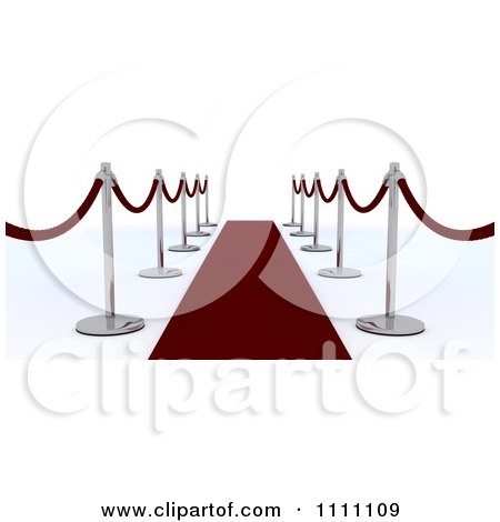 Clipart 3d Velvet Ropes Along A Red Carpet - Royalty Free CGI Illustration by KJ Pargeter