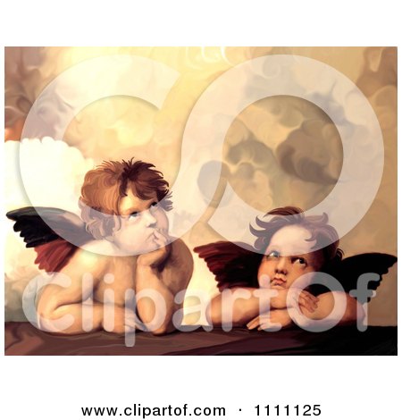 Clipart The Two Cherubs From Sistine Madonna - Royalty Free Illustration by Prawny Vintage