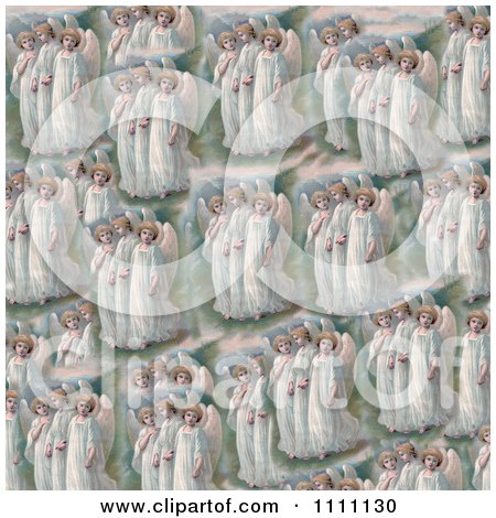 Clipart Collage Pattern Of Victorian Angels - Royalty Free Illustration by Prawny Vintage