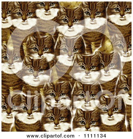 Clipart Collage Pattern Of Victorian Cats - Royalty Free Illustration by Prawny Vintage