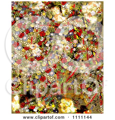 Clipart Collage Pattern Of Graffiti Flowers - Royalty Free Illustration by Prawny Vintage