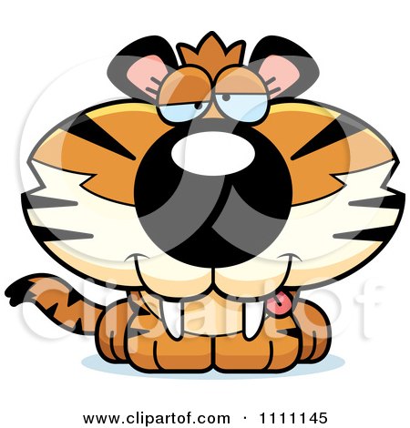 Clipart Cute Drunk Tiger Cub - Royalty Free Vector Illustration by Cory Thoman