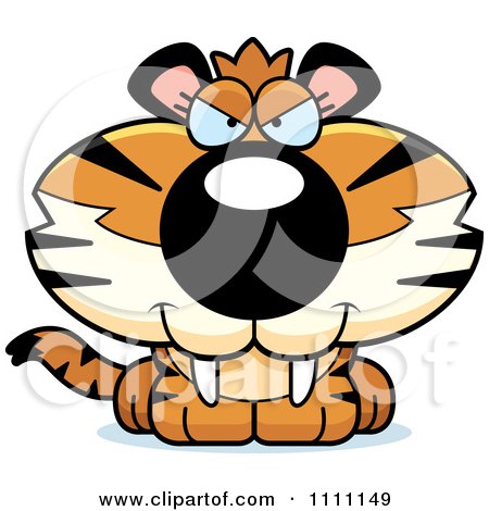 Clipart Cute Sly Tiger Cub - Royalty Free Vector Illustration by Cory Thoman