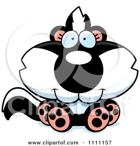 Clipart Cute Sitting Baby Skunk - Royalty Free Vector Illustration by Cory Thoman