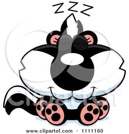 Clipart Cute Sleeping Baby Skunk - Royalty Free Vector Illustration by Cory Thoman