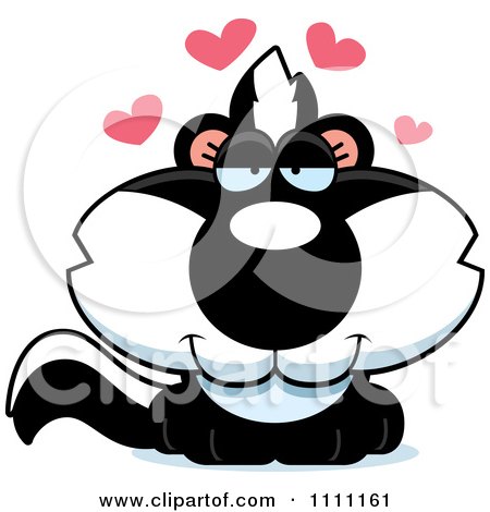 Clipart Cute Amorous Baby Skunk - Royalty Free Vector Illustration by Cory Thoman