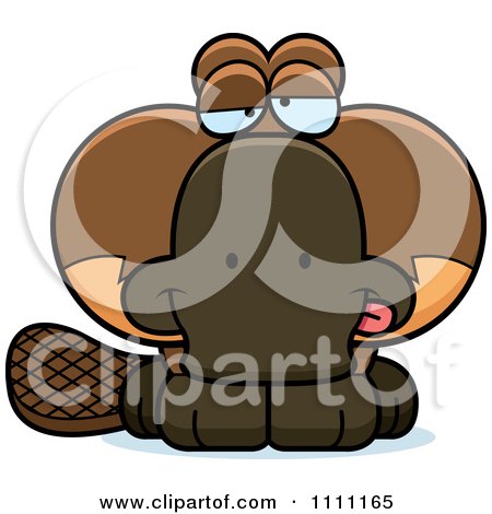 Clipart Cute Drunk Platypus - Royalty Free Vector Illustration by Cory Thoman