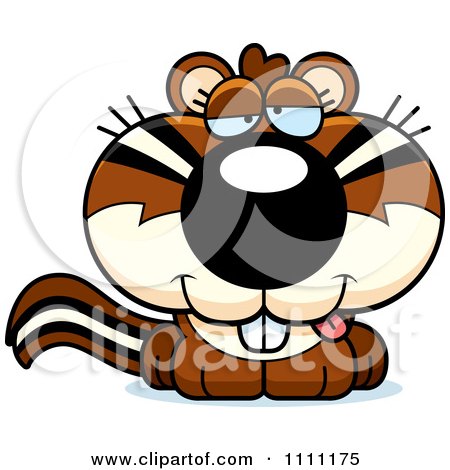 Clipart Cute Drunk Chipmunk - Royalty Free Vector Illustration by Cory Thoman