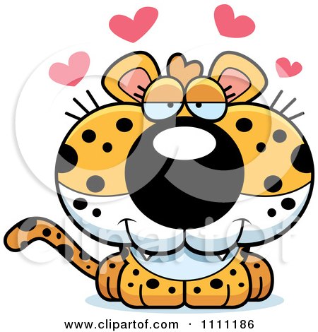 Clipart Cute Amorous Leopard Cub - Royalty Free Vector Illustration by Cory Thoman