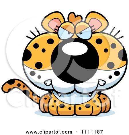 Clipart Cute Angry Leopard Cub - Royalty Free Vector Illustration by Cory Thoman