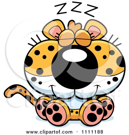 Clipart Cute Sleeping Leopard Cub - Royalty Free Vector Illustration by Cory Thoman
