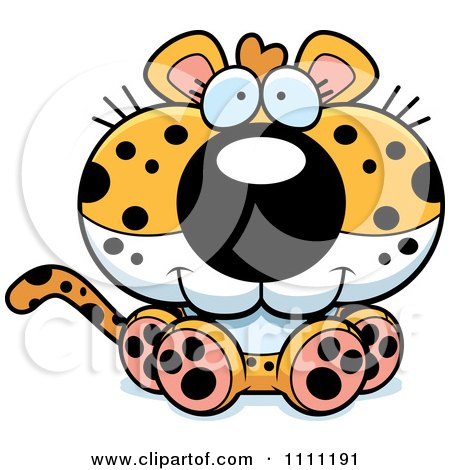 Clipart Cute Sitting Leopard Cub - Royalty Free Vector Illustration by Cory Thoman