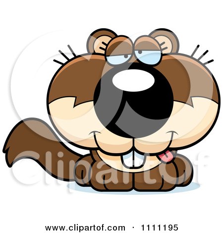 Clipart Cute Drunk Baby Squirrel - Royalty Free Vector Illustration by Cory Thoman